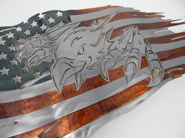 24 In x 14 In American_Bald Eagle Battle Flag Steel Sign 24 In x 14 In American_Bald Eagle Battle Flag Steel Sign